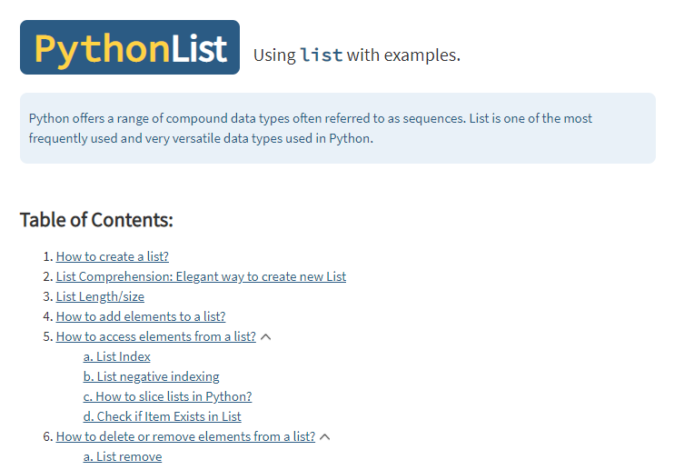 list of list python example